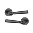 Дверна ручка STILE TUKA R 7S ST чорний матовий BLACK(тонка розетка)