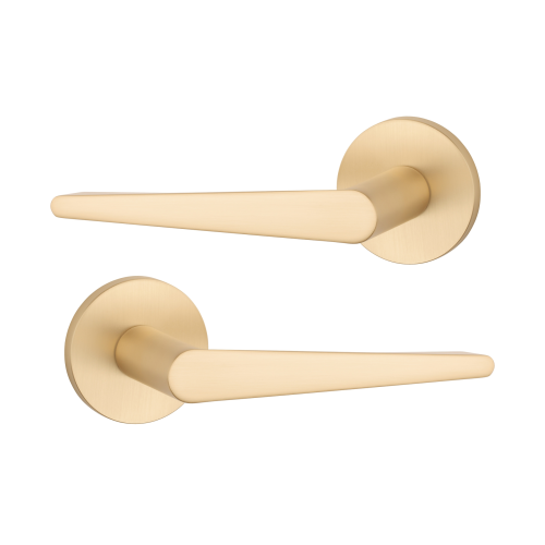 Дверна ручка APRILE Arnica R 7S AT матова латунь GOLD SATIN (тонка розетка)