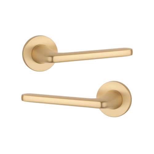 Дверна ручка STILE UTA R 7S ST матова латунь GOLD SATIN (тонка розетка)