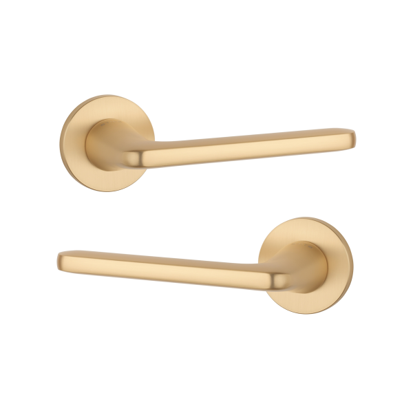 Дверна ручка STILE UTA R 7S ST матова латунь GOLD SATIN (тонка розетка)
