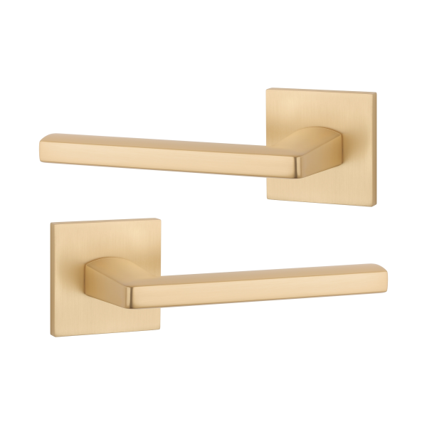 Дверна ручка APRILE Pyrola Q 7S AT матова латунь GOLD SATIN (тонка розетка)