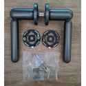 Дверна ручка APRILE RUBIA ROSETTE SLIM R 7S AS графіт GYM(тонка розетка)
