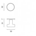 Дверна ручка-кноб APRILE RUTA R 7S AT двостороння фіксована/нефіксована (fix-mov) полірована латунь