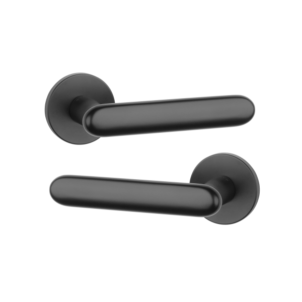 Дверна ручка STILE LARKA R 7S ST чорний матовий BLACK(тонка розетка)