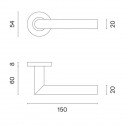 Дверна ручка STERK 1740 R нержавіюча сталь (на розеті 8 мм)