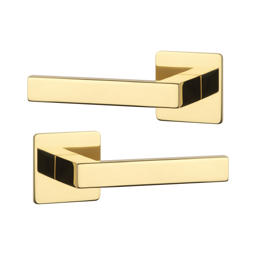 Дверна ручка STERK 1760 Q SH полірована латунь GOLD PVD (на розеті ultra slim 3 мм)