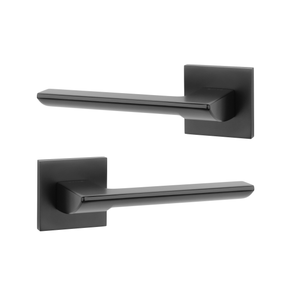 Дверна ручка STILE BIRA Q 7S ST чорна BLACK (тонка розетка)