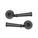 Дверна ручка STILE IBRA R 7S ST чорний матовий BLACK (тонка розетка)