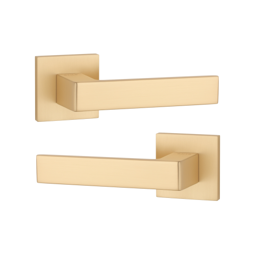 Дверна ручка STILE HIRA Q 7S ST матова латунь GOLD SATIN (тонка розетка)