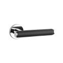 Дверна ручка APRILE Egeria R 7S AS полірований хром/чорна шкіра LC/BLACK LEATHER