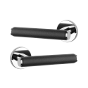 Дверна ручка APRILE Egeria R 7S AS полірований хром/чорна шкіра LC/BLACK LEATHER