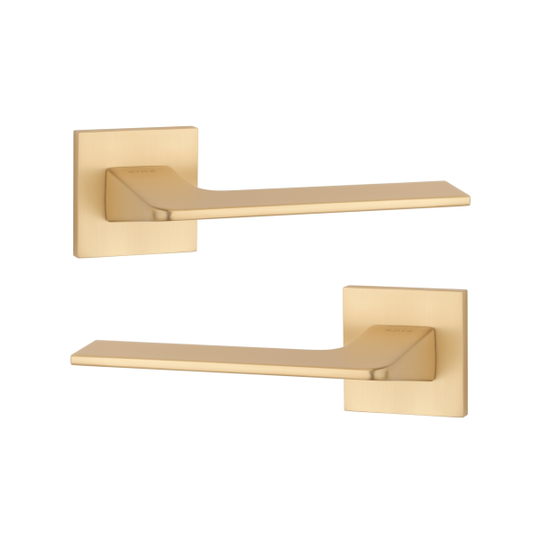 Дверна ручка STILE OMA Q 7S ST матова латунь GOLD SATIN (тонка розетка)