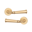 Дверна ручка STILE IBRA R 7S ST латунь матова GOLD SATIN(тонка розетка)