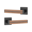 Дверна ручка APRILE Imperata Q 7S AS чорний матовий/ горіх BK/WALNUT WOOD