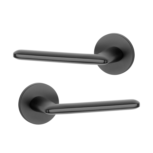Дверна ручка STILE AVA R 7S ST матовий чорний BLACK (тонка розетка)