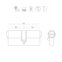 Циліндр ключ/ключ A6P35/35 PB полірована латунь Циліндр ключ/ключ A6P35/35 PB полірована латунь