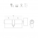 ЦИЛІНДР КЛЮЧ/ТУМБЛЕР A5E35/35T PB ПОЛІРОВАНА ЛАТУНЬ