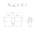 Циліндр ключ/ключ A6P25/25 MC матовий хром Циліндр ключ/ключ A6P25/25 MC матовий хром