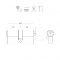 ЦИЛІНДР КЛЮЧ/ТУМБЛЕР A5E30/30T PB ПОЛІРОВАНА ЛАТУНЬ