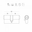 Циліндр ключ/ключ A6P30/30 MC матовий хром Циліндр ключ/ключ A6P30/30 MC матовий хром