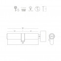 ЦИЛІНДР КЛЮЧ/ТУМБЛЕР A6P45/45T CP ПОЛІРОВАНИЙ ХРОМ