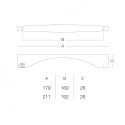 Меблева ручка D-1006-160 CP полірований хром