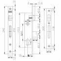 KALE Замок ALU (23 мм) 253U-25 защіпка B=25 мм викидний ригель