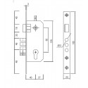 SIBA Замок врізний 10038/M 62/40 мм 3 риг. полірована латунь BP