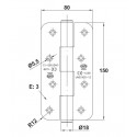 Amig Петля дверна універсальна мод.700 CE - 150x80x3 mm нержавіюча сталь*