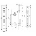KALE Корпус замка 85 мм D=40 мм 1 ригель РВ