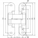 Anselmi AN 130 2D завіса прихована 24х110 мм (10 кг), матовий хром - 14