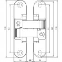 Anselmi AN 150 3D завіса прихована 24х110 мм (20 кг), матовий хром - 14