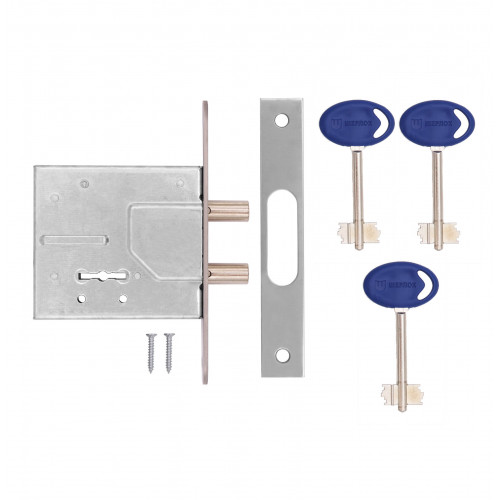 Замок врізний сувальдний, 3 ключа, бексет 50,5 мм, 2 ригеля/11мм, додатковий