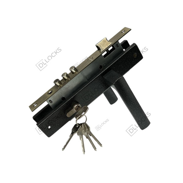 Замок для вхідних дверей з ручкою 85mm/45mm Сірий