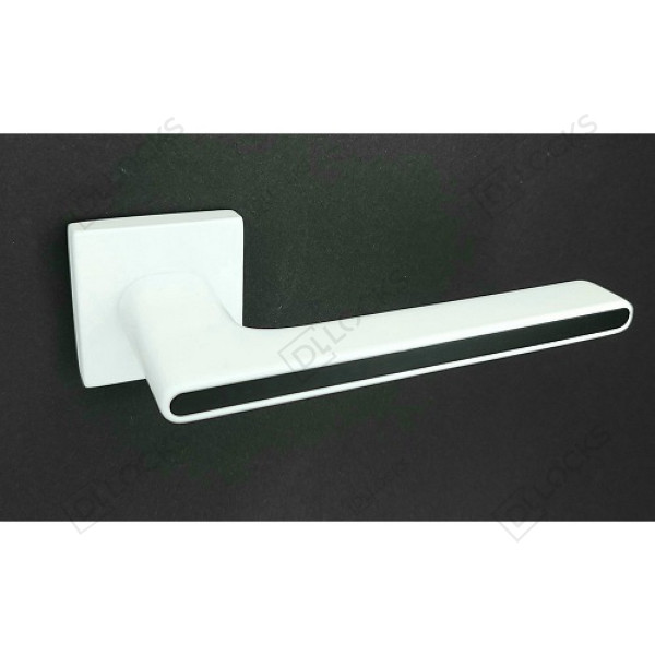 Ручка на квадратні розеті Trion  ЦАМ RADIANT 49 White/Black Білий з Чорним