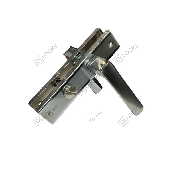 Ручка на квадратній планці  AL H 415 SN/CP - WC 62mm  - матовий хром