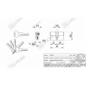 Циліндр IBFM латунь ключ/ключ С 110 (30/80) 5кл.+1 CS хром