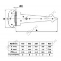 Петля декоративна накладна мод.Amig 554 - 150x88x2 mm*